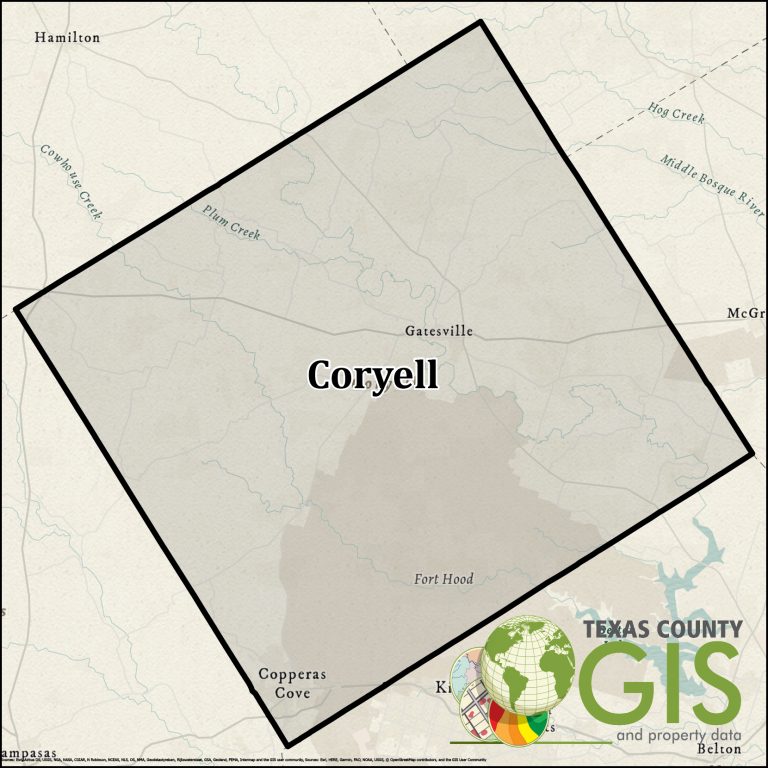 Coryell County Texas GIS Shapefile and Property Data