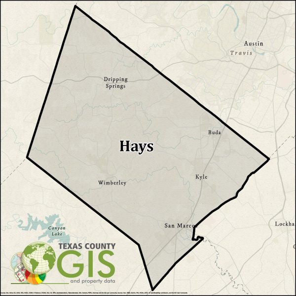 Hays County Texas GIS Shapefile and Property Data