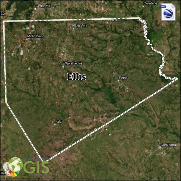 Ellis County Texas KMZ and Property Data, GIS