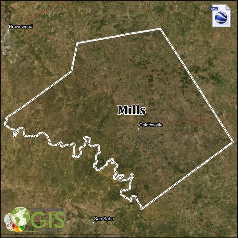 Mills County Texas KMZ and Property Data