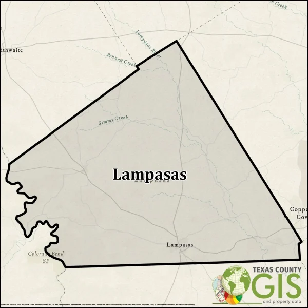 Lampasas County Texas GIS Shapefile and Property Data