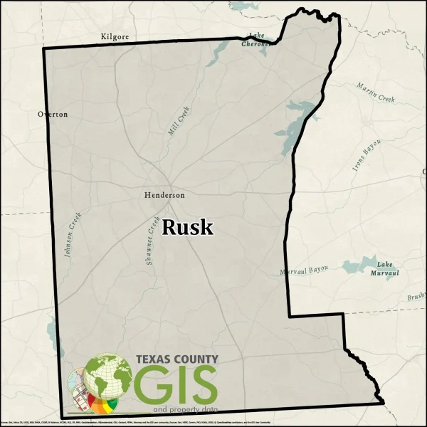 Rusk County Texas GIS Shapefile and Property Data