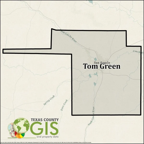 Tom Green County Texas GIS Shapefile and Property Data